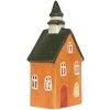 Clayre & Eef Świecznik Dom 10x7x21 cm Pomarańczowo-Zielony