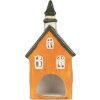 Clayre & Eef Świecznik Dom 10x7x21 cm Pomarańczowo-Zielony