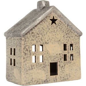 Clayre & Eef Świecznik Domek 13x8x15 cm Dolomitowy