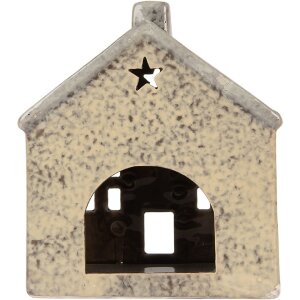Clayre & Eef Świecznik Domek 13x8x15 cm Dolomitowy