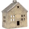 Clayre & Eef Świecznik Domek 13x8x15 cm Dolomitowy