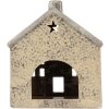 Clayre & Eef Świecznik Domek 13x8x15 cm Dolomitowy
