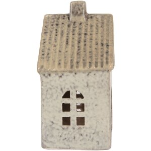 Clayre & Eef Świecznik Domek 11x7x16 cm Szaro-Beżowy