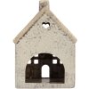 Clayre & Eef Świecznik Domek 11x7x16 cm Szaro-Beżowy