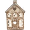 Clayre & Eef Świecznik Domek 9x6x13 cm Beżowo-Zielony