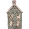 Clayre & Eef Świecznik Domek Zielono-Różowy 8x7x14 cm