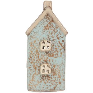 Clayre & Eef Świecznik Domek 8x7x15 cm Niebiesko-Beżowy