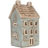 Clayre & Eef Świecznik Domek 8x7x15 cm Niebiesko-Beżowy