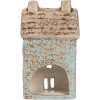 Clayre & Eef Świecznik Domek 8x7x15 cm Niebiesko-Beżowy