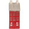 Clayre & Eef Świecznik Dom 7x7x18 cm Czerwono-Szary