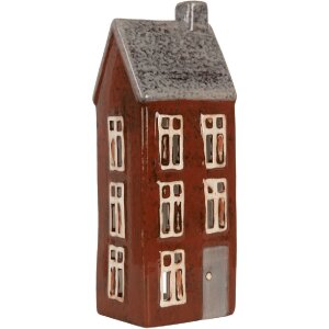 Clayre & Eef Świecznik Domek 10x7x26 cm Brązowo-Szary