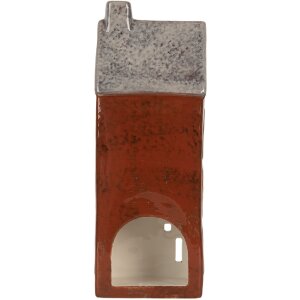 Clayre & Eef Świecznik Domek 10x7x26 cm Brązowo-Szary