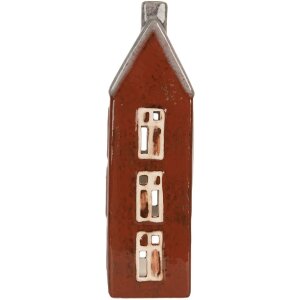 Clayre & Eef Świecznik Domek 10x7x26 cm Brązowo-Szary