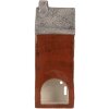 Clayre & Eef Świecznik Domek 10x7x26 cm Brązowo-Szary