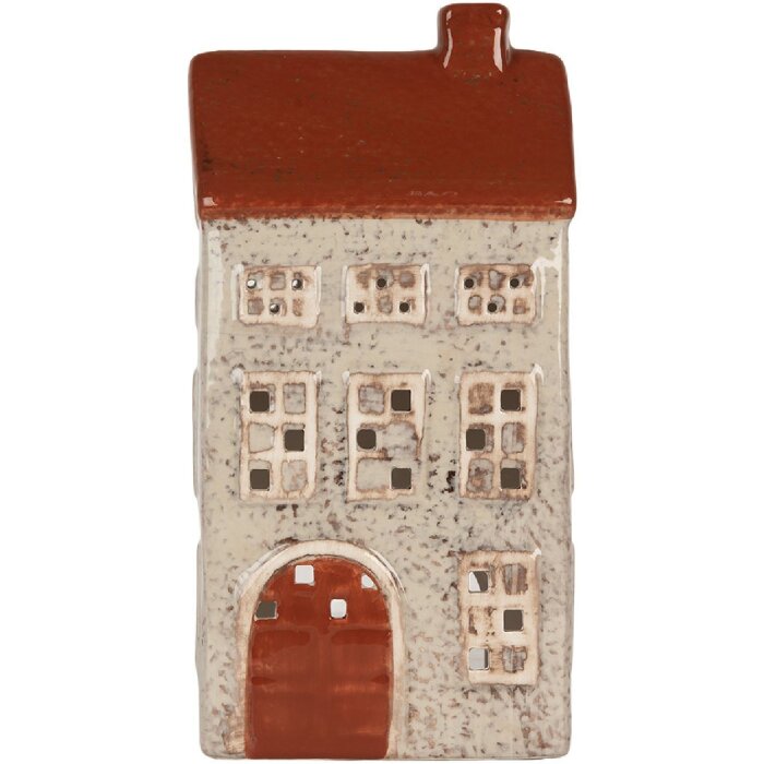 Clayre & Eef Świecznik Domek Beżowo-Brązowy 12x8x24 cm