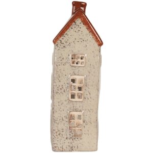 Clayre & Eef Świecznik Domek Beżowo-Brązowy 12x8x24 cm