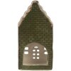 Clayre & Eef Świecznik Domek 7x7x14 cm Szaro-Zielony