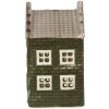 Clayre & Eef Świecznik Domek 7x7x14 cm Szaro-Zielony