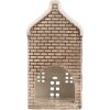 Clayre & Eef Świecznik Domek 7x7x14 cm Szaro-Pomarańczowy