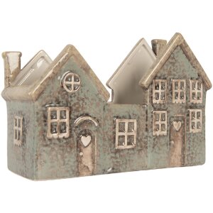 Clayre & Eef Świecznik Domek 22x9x15 cm Dolomit