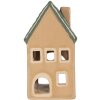 Clayre & Eef Świecznik Domek 6x6x11 cm Beżowo-Zielony