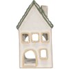 Clayre & Eef Świecznik Domek 7x7x13 cm Szaro-Zielony