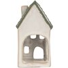 Clayre & Eef Świecznik Domek 7x7x13 cm Szaro-Zielony