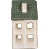 Clayre & Eef Świecznik Domek 7x7x13 cm Szaro-Zielony