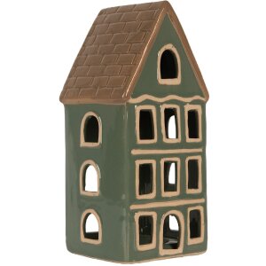 Clayre & Eef Świecznik Domek 9x8x19 cm Zielony
