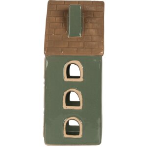Clayre & Eef Świecznik Domek 9x8x19 cm Zielony