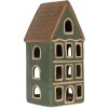 Clayre & Eef Świecznik Domek 9x8x19 cm Zielony