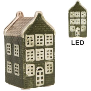 Clayre & Eef Domek z LED 4x4x8 cm Dolomitowy