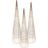 Clayre & Eef 50828 Dekoracyjny Stożek LED (Zestaw 3) Ø 20x80/16x60/11x40 cm / 6xAA