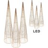 Clayre & Eef 50828 Dekoracyjny Stożek LED (Zestaw 3) Ø 20x80/16x60/11x40 cm / 6xAA