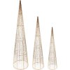 Clayre & Eef 50828 Dekoracyjny Stożek LED (Zestaw 3) Ø 20x80/16x60/11x40 cm / 6xAA