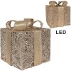 Clayre & Eef 66312 Dekoracja Prezent LED Zestaw 3-częściowy Złoty