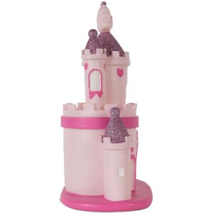 Clayre & Eef Lampka Nocna Zamek LED 23x16x35 cm Różowo-Fioletowa