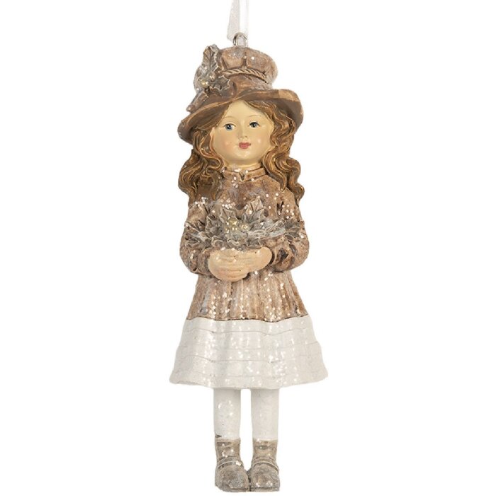 Clayre & Eef Dekoracja Wisząca Dziecięca Beżowo-Różowa 5x4x12 cm