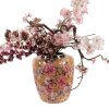 Clayre & Eef 66379 Żółto-różowa waza dekoracyjna Ø 33x36 cm
