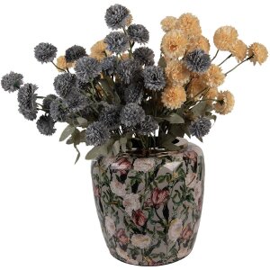 Clayre & Eef 66380 Waza Dekoracyjna Szaro-Różowa 25x25 cm