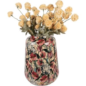 Clayre & Eef 66382 Wazę Dekoracyjną Beżowo-Różową 27x34 cm