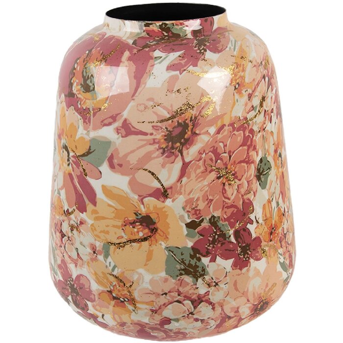 Clayre & Eef 66385 Dekoracyjna waza różowo-szara 35x52 cm