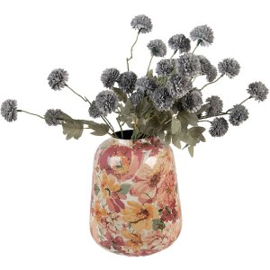 Clayre & Eef 66385 Dekoracyjna waza różowo-szara 35x52 cm