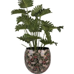 Clayre & Eef 66386 Dekoracyjna waza szaro-różowa Ø28x25 cm