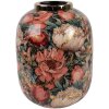 Clayre & Eef 66389 Dekoracyjna waza zielono-różowa Ø 17x22 cm