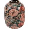 Clayre & Eef 66389 Dekoracyjna waza zielono-różowa Ø 17x22 cm