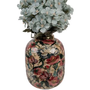 Clayre & Eef 66390 Dekoracyjna Waza Beżowo-Różowa 17x22 cm