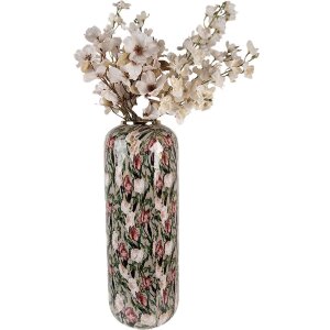 Clayre & Eef 66391 Waza Dekoracyjna Szaro-Różowa 25x70 cm