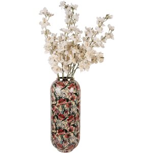 Clayre & Eef 66393 Waza Dekoracyjna Beżowo-Różowa 21x50 cm