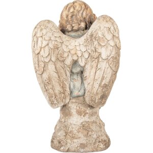 Clayre & Eef Dekoracja Anioł Beżowo-Szary 32x23x56 cm